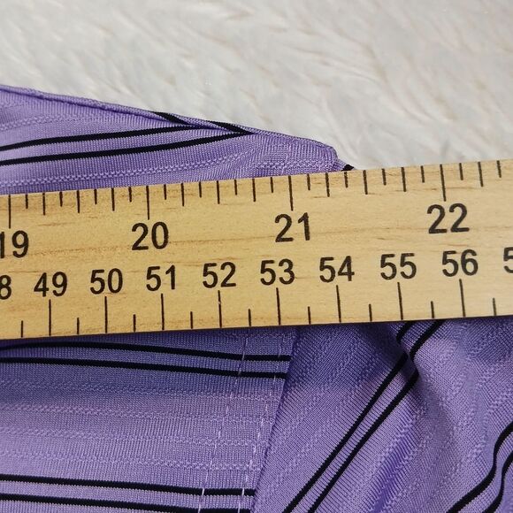 Pro- Tour Cool Play Men's XL 3 Button  Golf Polo Shirt. Lavender Stripe. Logo. - Picture 9 of 11